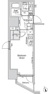 ベルビュー新橋【9階】の間取り