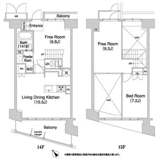 コンフォリア芝浦バウハウス【14階】の間取り