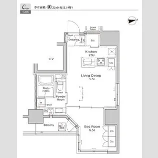 プラウドフラット浅草雷門【12階】の間取り
