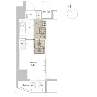 エスタート品川戸越Ⅱ【8階】の間取り