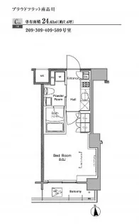 プラウドフラット南品川【5階】の間取り
