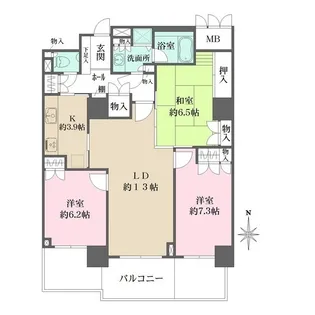 ゲートシティ大崎サウスパークタワー【9階】の間取り