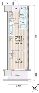 エスティメゾン豊洲レジデンスC【13階】の間取り