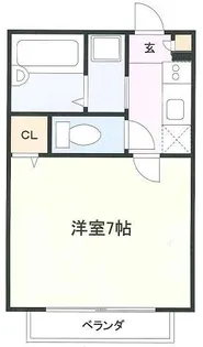 K.Gフラット【102号室号室】の間取り