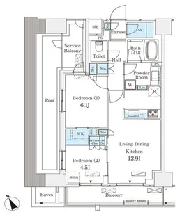 パークナードフィット南青山GARDEN【8階】の間取り