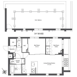 コンフォリア不動前【4階】の間取り