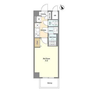 ミリアレジデンス赤坂【4階】の間取り