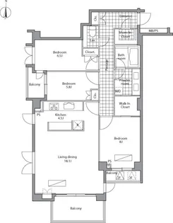 レジディア御殿山【3階】の間取り