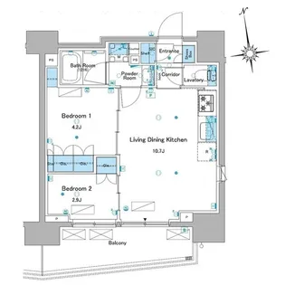 ルフォンプログレ品川大井【13階】の間取り