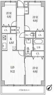 東雪谷マンション【4階】の間取り