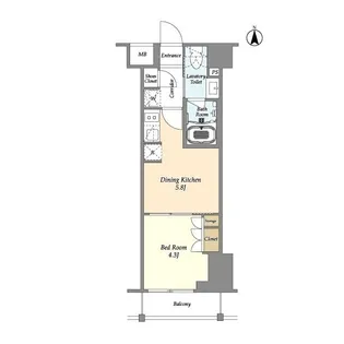 アジュールテラス東陽町【8階】の間取り