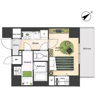 ミレドゥーエ門前仲町【4階】の間取り