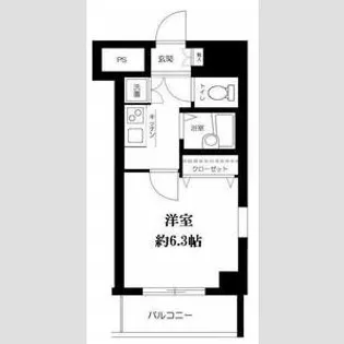 スカイコート・ヴィーダ五反田ウエスト【7階】の間取り