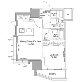 ザ・パークハビオ荏原中延駅前【12階】の間取り