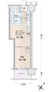 エスティメゾン豊洲レジデンスC【8階】の間取り