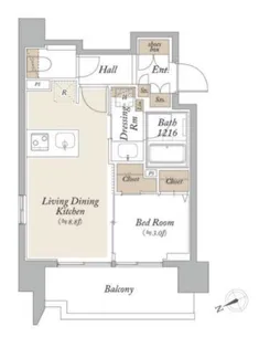 オーキッドレジデンス芝浦【10階】の間取り