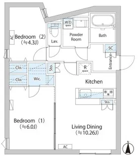 LAPIS武蔵小山【4階】の間取り
