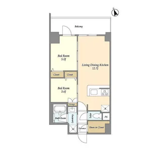 ドゥーエ南砂町【4階】の間取り