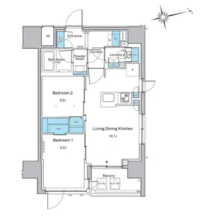ルフォンプログレ品川戸越【10階】の間取り
