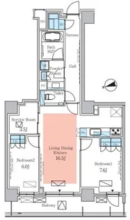 パークアクシス元麻布【4階】の間取り