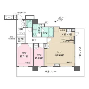 ザ・パークハウス戸越公園タワー【21階】の間取り