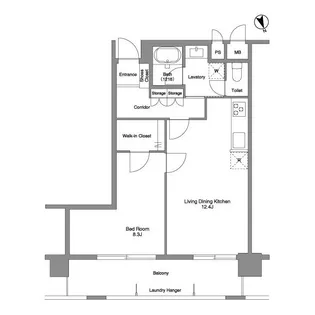 コンフォリア芝浦Ⅱ【8階】の間取り