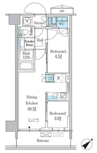 パークアクシス品川南大井パークフロント【5階】の間取り