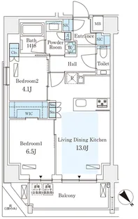 グランパセオ西麻布Ⅱ【10階】の間取り