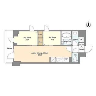ドゥーエ南砂町Ⅱ【9階】の間取り