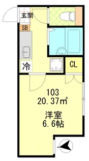 プライムハウス羽田【1階】の間取り