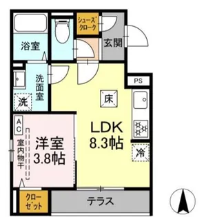 D PAINA KANNON【1階】の間取り