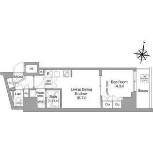コンフォリア南品川【16階】の間取り