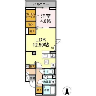 アンジュール蒲田【1階】の間取り