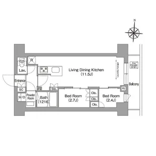 コンフォリア・リヴ南品川【6階】の間取り