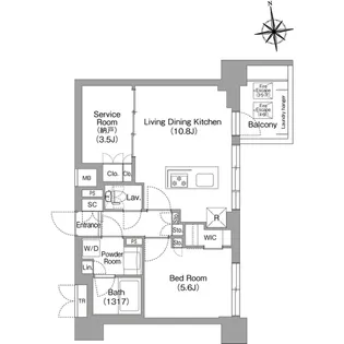 コンフォリア・リヴ西大島SOUTH【3階】の間取り