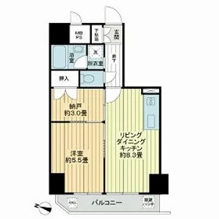 ライオンズマンション鶯谷第3【5階】の間取り