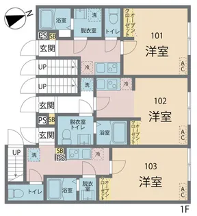 カインドネス池上【201号室号室】の間取り