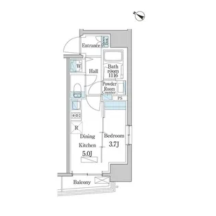 デュオフラッツ日本橋水天宮【10階】の間取り