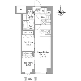 コンフォリア・リヴ大森西【1階】の間取り