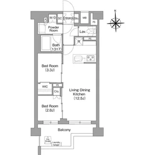 コンフォリア・リヴ大森西【2階】の間取り