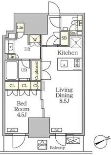 ザ・パークハビオ大森山王【2階】の間取り