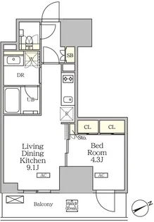 ザ・パークハビオ大森山王【4階】の間取り