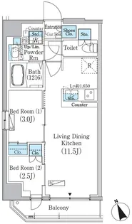 浅草蔵前レジデンス【10階】の間取り