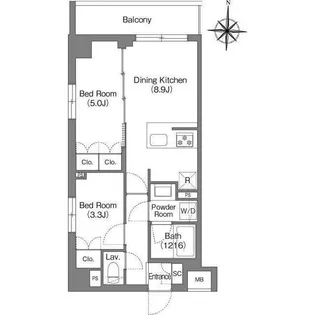 BPRレジデンス大島【1階】の間取り