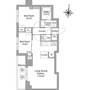 プラネソシエプラス旗の台【3階】の間取り