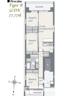 スプランディッド品川DUE【7階】の間取り