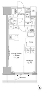 ザ・パークハビオ日本橋茅場町【3階】の間取り