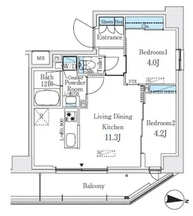 プライムブリス品川中延【2階】の間取り