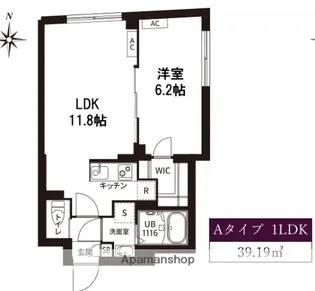 レピュア旗の台レジデンス【1階】の間取り