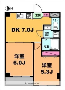 月村マンション№7【2階】の間取り